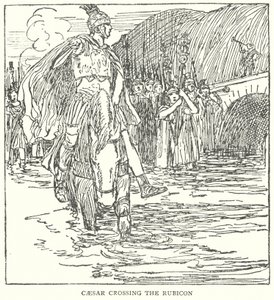 Caesar překračuje Rubikon (litografie) od English School