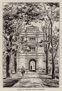Cambridge: Gate of Virtue, Caius College (lept) od English School