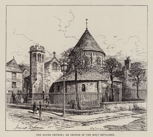 Cambridge: Kulatý kostel; nebo Kostel Božího hrobu (lept) od English School