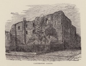 Canterbury: Canterbury Castle (litho) od English School