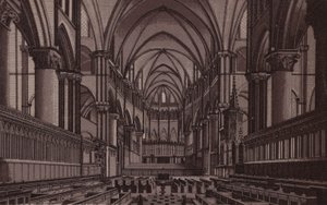 Canterbury: The Choir, Canterburská katedrála (litho) od English School
