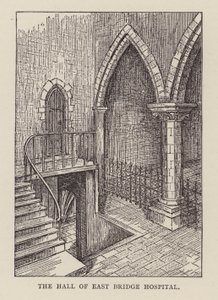 Canterbury: The Hall of East Bridge Hospital (litho) od English School