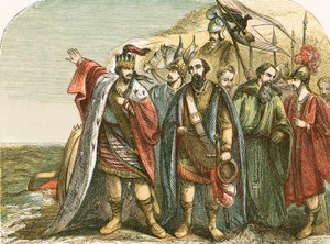 Canute kárající své dvořany od English School