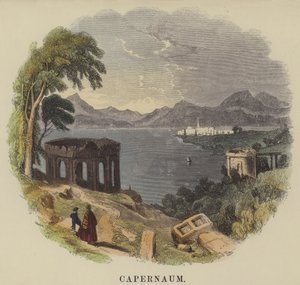 Kafarnaum (barevná rytina) od English School