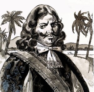Kapitán Henry Morgan na Jamajce od English School