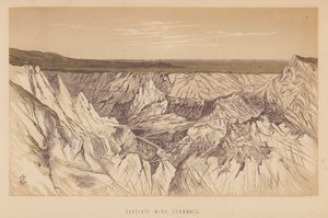 Důl Carclaze, Cornwall (litografie) od English School