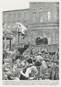 Kardinál Manning při plnění slibu střídmosti od English School