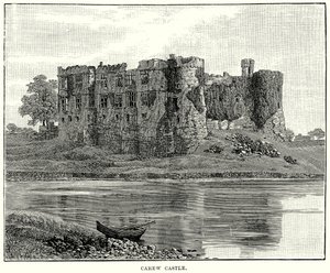 Hrad Carew (rytina) od English School