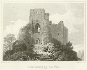 Carisbrooke Castle, Isle of Wight (rytina) od English School