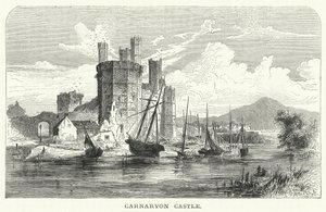 Hrad Carnarvon (rytina) od English School