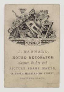 Carvers and Gilders, J Barnard, vizitka od English School