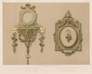 Carving in Pearwood od L Godfreye; Leather Cut Frame od W C Sanders, Londýn od English School