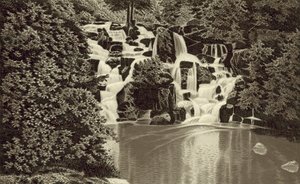 Cascade, Virginia Water (litho) od English School