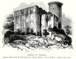 Hrad Falaise (rytina) od English School