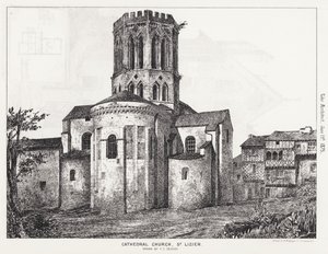 Katedrální kostel, St Lizier (rytina) od English School
