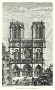 Katedrála Notre Dame, Paříž (rytina) od English School