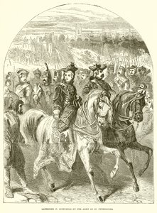 Kateřina II. podporovaný armádou v Petrohradě od English School