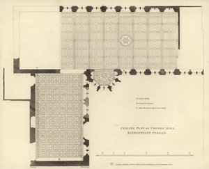 Plán stropu Crosby Hall od English School