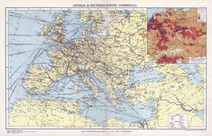 Střední a jižní Evropa, komerční (barevná litografie) od English School
