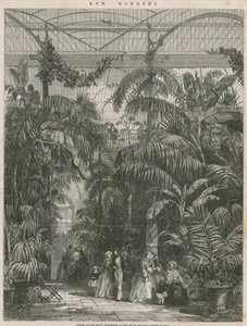 Centrum Great Palm House v Královské botanické zahradě v Kew od English School