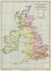 Centra raného náboženského života ve Velké Británii (barevná litografie) od English School