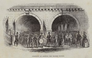 Slavnost otevření tunelu Temže, 1843 od English School