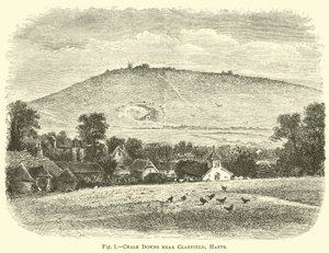 Chalk Downs poblíž Clanfield, Hants od English School