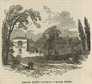 Chalk Farm Tavern, Londýn, pohled zezadu od English School