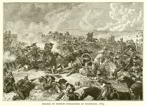 Pověření francouzských kyrysníků ve Waterloo, 1815 od English School
