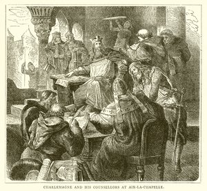 Charlemagne a jeho rádci v Aix-la-Chapelle od English School