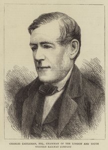 Charles Castleman, Esquire, předseda společnosti London and South Western Railway Company (rytina) od English School