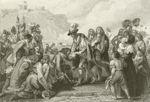 Charles II přistává v Doveru od English School
