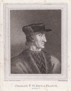 Charles VI, král Francie (rytina) od English School