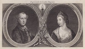 Charles William Ferdinand, vévoda z Brunswicku, a jeho manželka, princezna Augusta, sestra krále Jiřího III (rytina) od English School