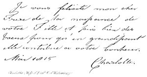 Charlotte, (manželka Fredka K z Wirtembergu) od English School
