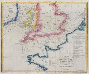 Mapa kanálu La Manche od English School