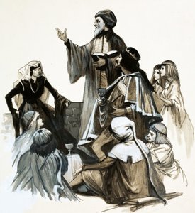 Chaucer recituje svou poezii od English School