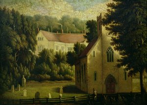 Dům a kostel v Chawtonu, 1809 od English School