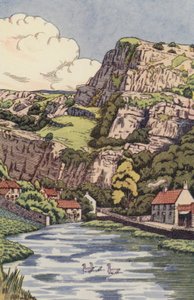 Cheddar Cliffs (barevné lito) od English School
