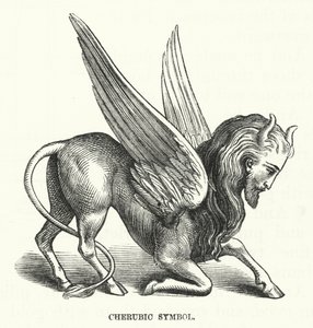 Cherubický symbol (rytina) od English School
