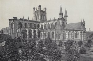 Chester: Katedrála, z městských hradeb od English School