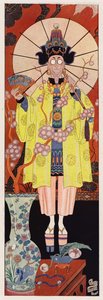 Chevalier de Villeclos v čínském kostýmu (barva litho) od English School