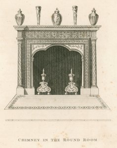 Komín v kulaté místnosti, Strawberry Hill, Twickenham, Londýn od English School