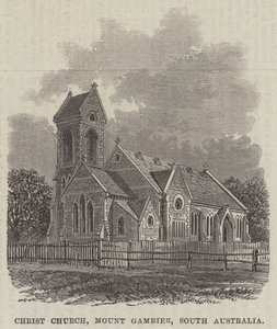 Christ Church, Mount Gambier, Jižní Austrálie (rytina) od English School