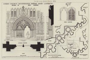 Christ Church, Westminster Bridge Road, Lambeth (rytina) od English School