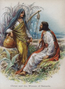 Kristus a žena Samaří (chromolitho) od English School