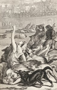 Christian Martyrs in Roman Arena, c.1865 (dřevoryt) od English School