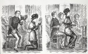 Církevní mravy, ilustrace z Punch od English School
