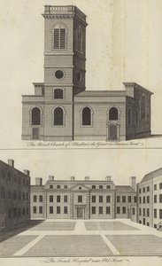 Church of Allhallows the Great, Thames Street a French Hospital poblíž Old Street, Londýn
