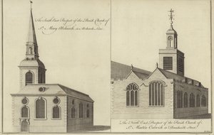 Kostel St Mary Abchurch, Abchurch Lane a Kostel St Martin Outwich v Threadneedle Street, Londýn od English School